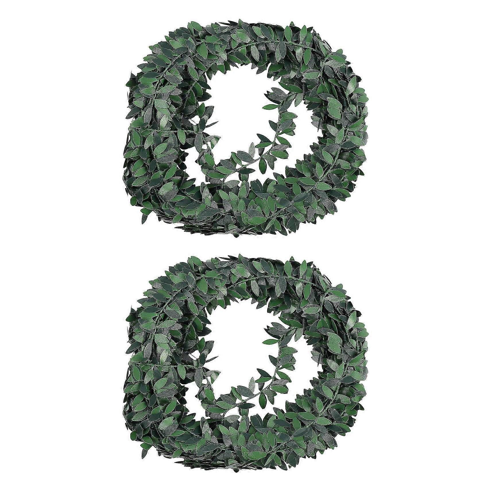 2 X 7,5 M Künstliche Efeu-girlande, Grüne Blätter, Simulierte Rebe Für Hochzeit, Party, Zeremonie, Diy H