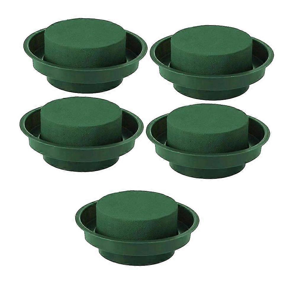 5er-pack Diy-blumenarrangement-set, Grün, Rund, Nasser Blumenschaum Mit Schale, Blumen Für Den Hochzeitsgang, Von