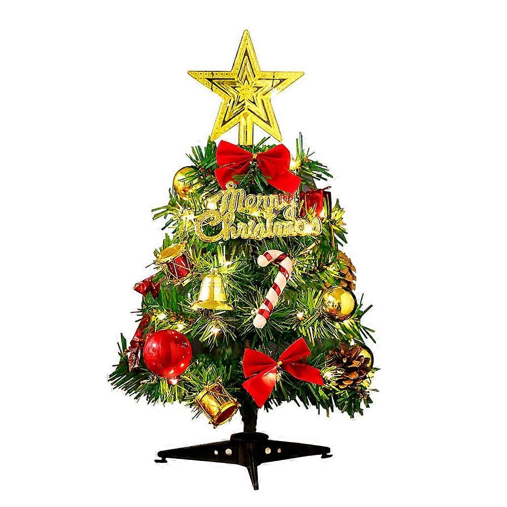 Künstlicher Miniatur-weihnachtsbaum Mit Lichterketten, Miniatur-wohndekoration, Grüne Mini-bäume, Ornamente, Tischbäume