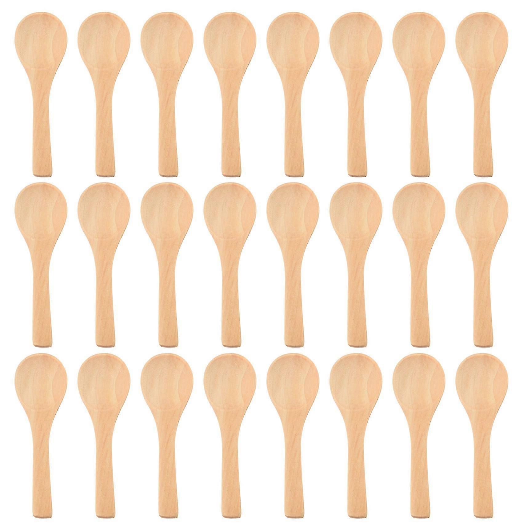 50 Stück Kleine Holzlöffel, Mini-naturholzlöffel, Honig-kaffeelöffel, Kochgewürzlöffel Für K