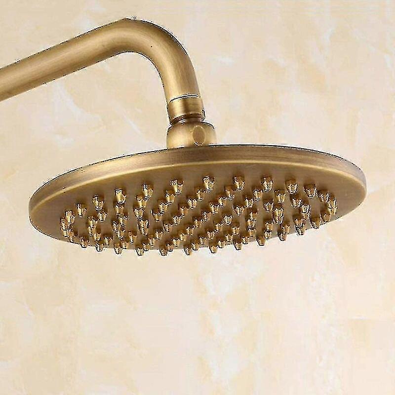 Großer Runder Regenduschkopf Aus Kupfer: 20 X 20 Cm, Badezimmerduschkopf Aus Messing, Gold-finish (8 Zoll)