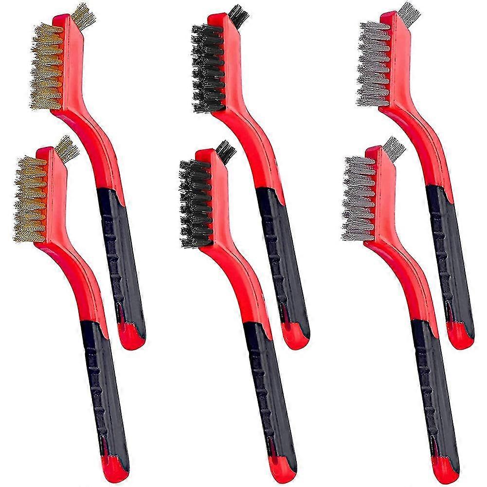 Drahtbürsten-set Mit 6 Stück, Gebogenem Griff, Premium-drahtbürste, Kleine Drahtbürste Zum Reinigen Von Rost