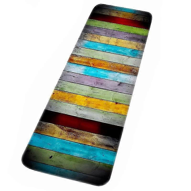 Wasserabsorbierende Badematte, Bunte Holzdrucke, Langer Absatz, Badezimmerteppich, Duschzubehör, Bodenmatte