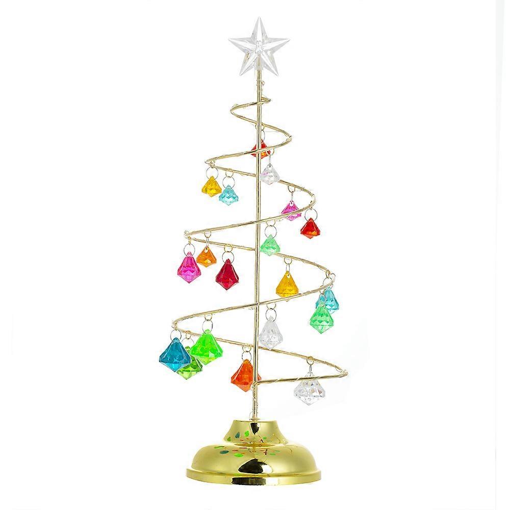 13-zoll-kristall-weihnachtsbaumbeleuchtung, Tisch-weihnachtsbaumdekoration, Led-weihnachtsbaumlampe Mit Weihnachtskristall-anhänger (mehrfarbig)