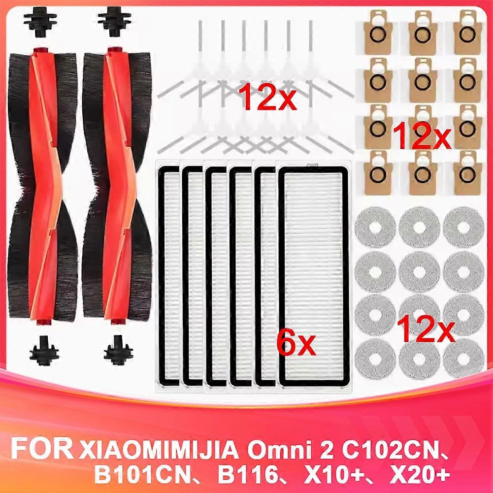Ersatzzubehör Kompatibel Mit Xiaomi Mijia Omni 2 C102cn, B101cn, B116, X10+, X20+: Hauptbürste, Filter, Ersatzbeutel.