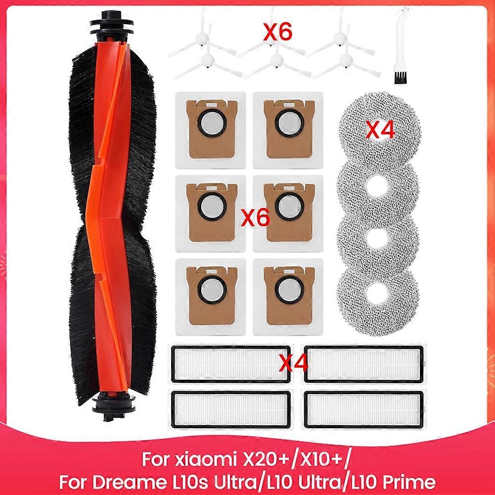 Kompatibel Mit Xiaomi X20+/x10+/dreame L10s Ultra/l10 Ultra/l10 Prime Roboterstaubsauger: Hauptseitenbürste, Hepa-filter Und Reinigungsbeutel
