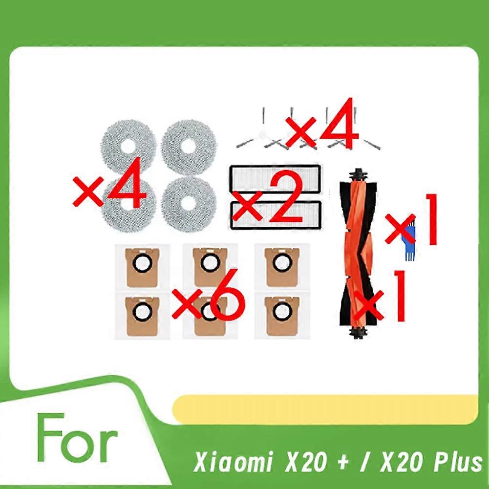 Zubehör Für Xiaomi X20+ / X20 Plus Roboterstaubsauger: Hauptbürste, Hepa-filter, Reinigungstuch, Staubbeutel.