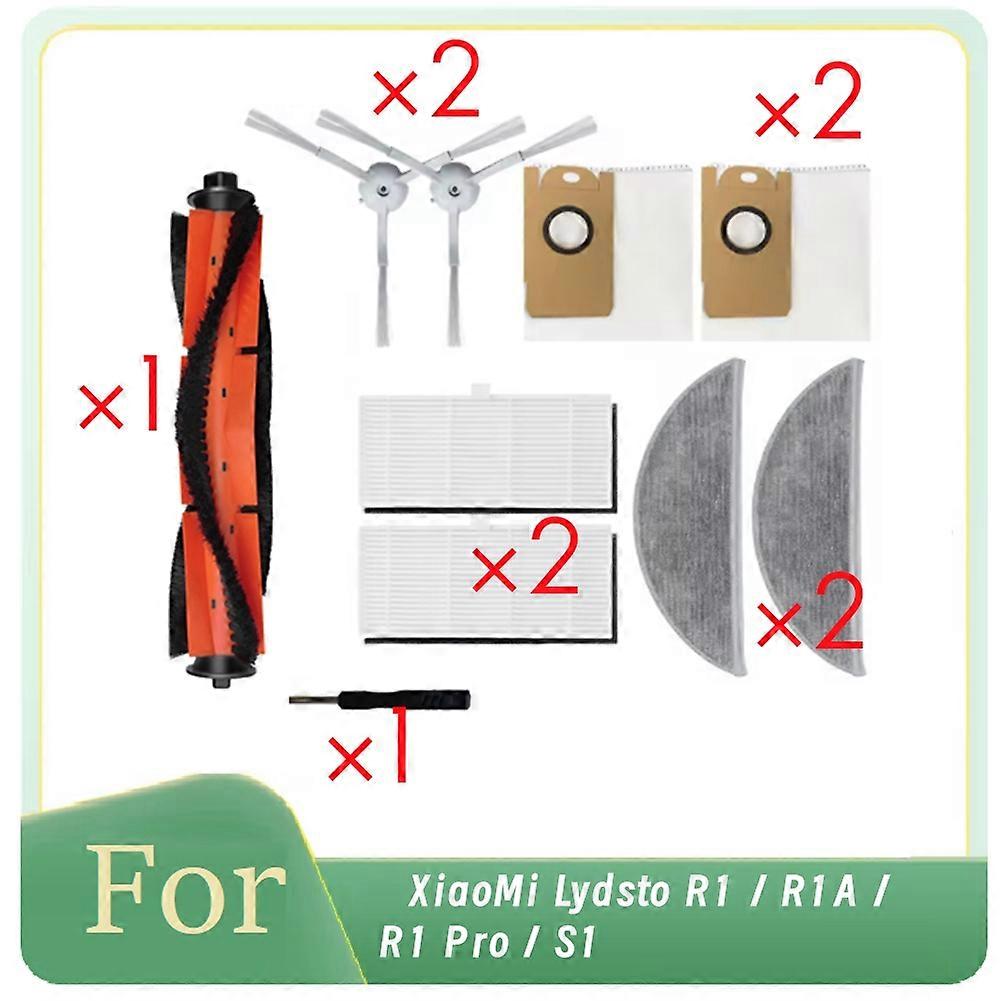 Packung Mit 10 Teilen Kompatibel Mit Xiaomi Lydsto R1 / R1a / R1 Pro / S1 Roboterstaubsauger: Seitenbürste, Walze, Hepa-filter, Reinigungstuch Und Staubbeutel.