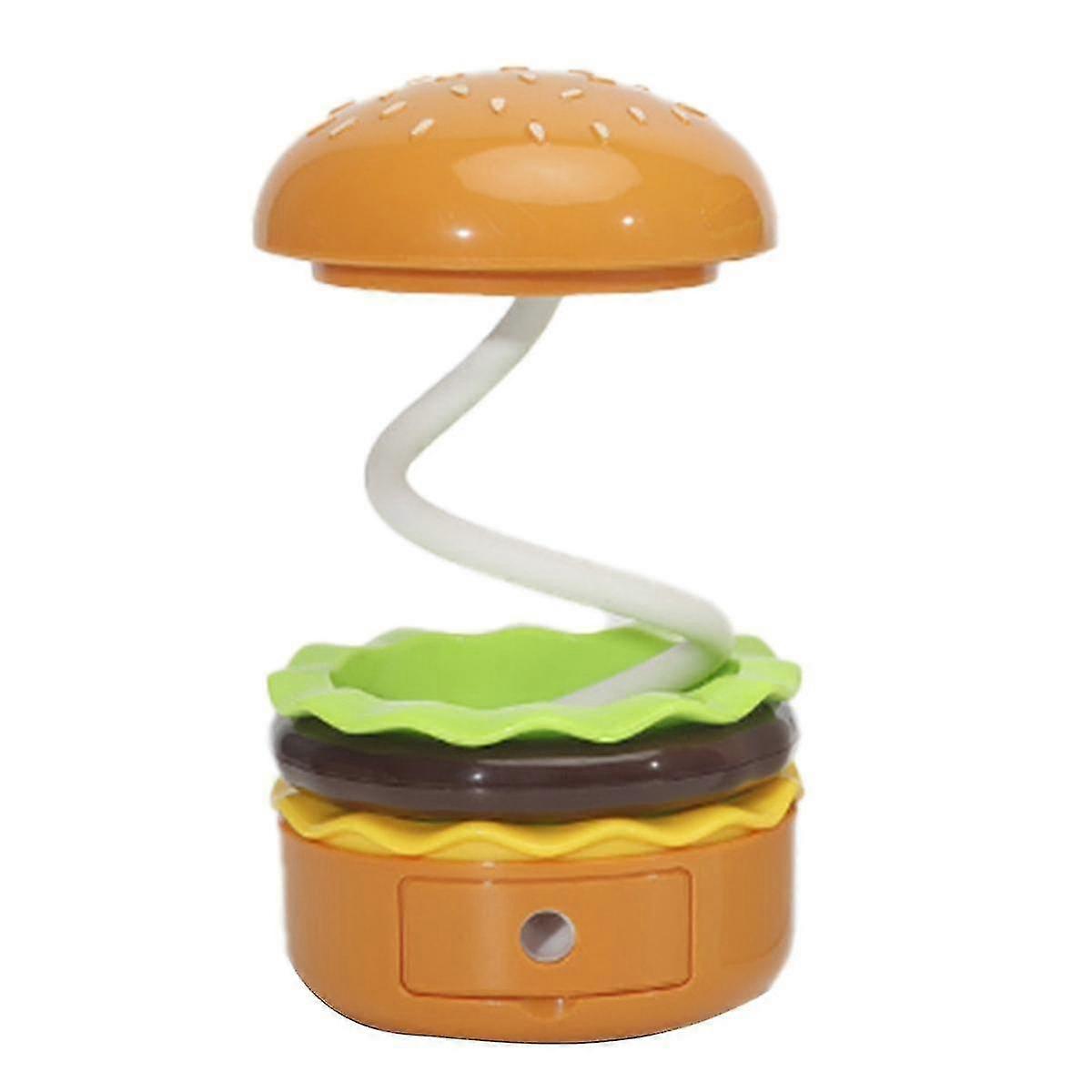 Niedliche Schreibtischlampe Für Kinder, Hamburger, Kleine Wiederaufladbare Schreibtischlampe Mit Verstellbarem Hals, Touch-schalter W
