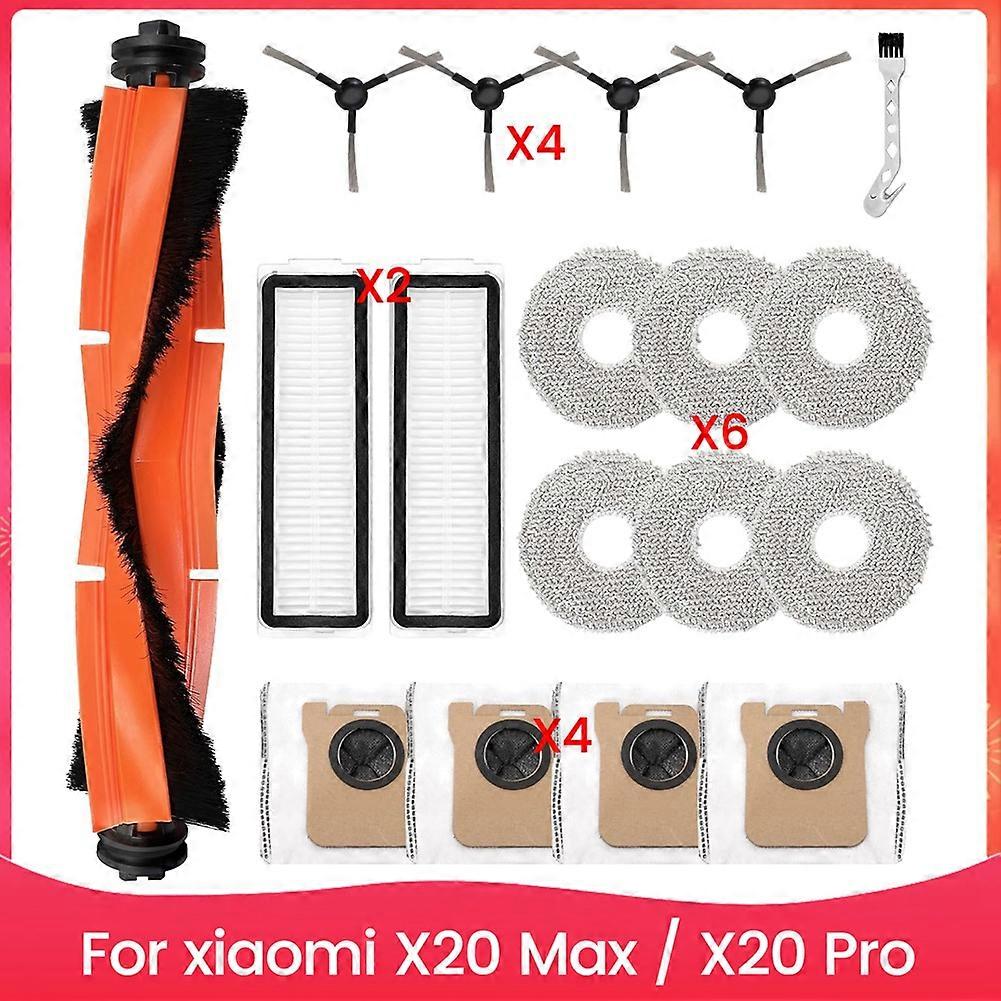 Ersatzteil Kompatibel Mit Xiaomi X20 Max / X20 Pro Roboterstaubsauger: Hauptseitenbürste, Reinigungstuch, Staubbeutel Und Hepa-filter
