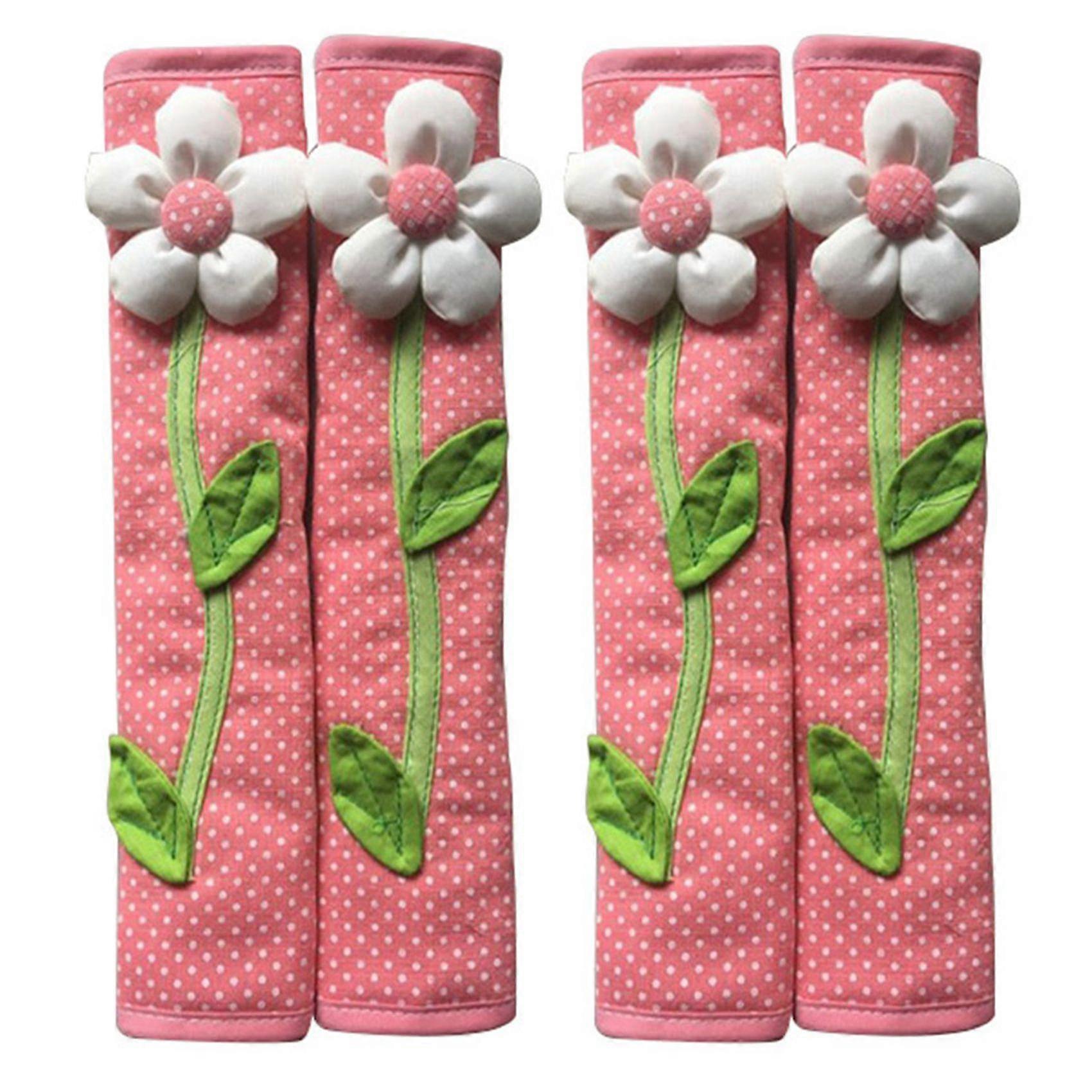 4 Stück Pastorale Blumen-tupfen-tür-/kühlschrank-griffabdeckung, Kühlschrank-türgriff-handschuhe, Heimdekoration