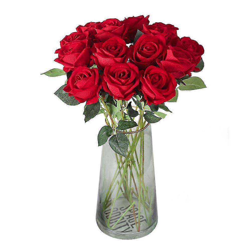10 Stück Echte Touch-blumen, Flanell-blumenstrauß, Einköpfiger Künstlicher Blumenstrauß Für Hochzeiten