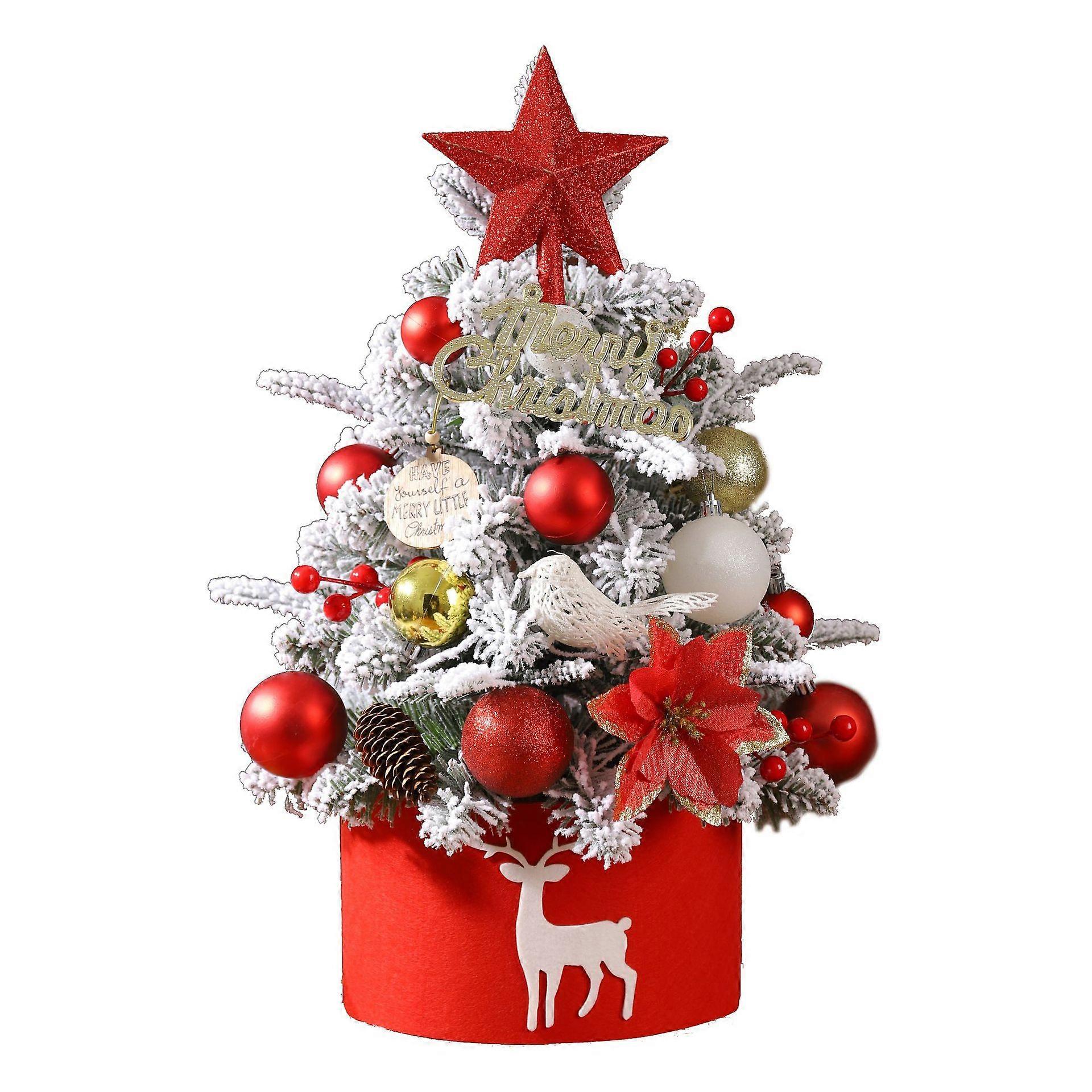 45 Cm Miniatur-weihnachtsbaum, Kleiner Tisch-weihnachtsbaum, Geschenkdekoration (rot)