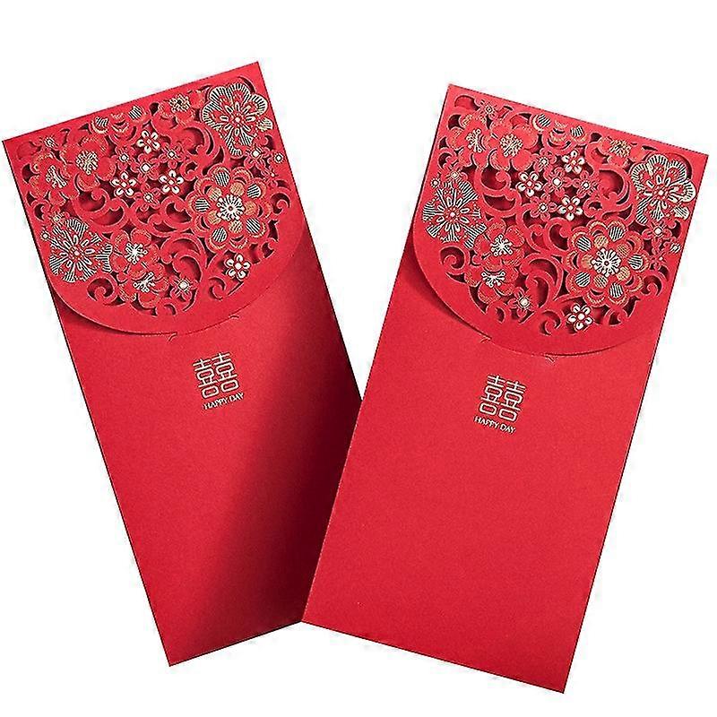 10 Stück Chinesische Rote Umschläge Glücksgeld-umschläge Hochzeit Rotes Paket Für Neujahrshochzeit (7 X 3,4 Zoll)