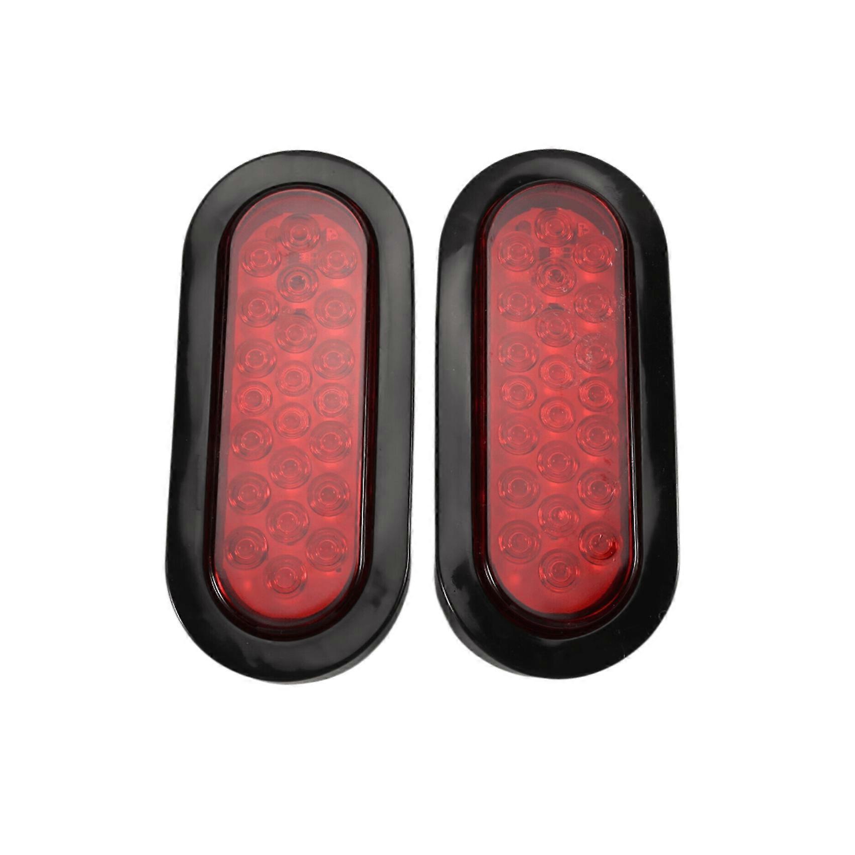 2 Stück 6 Zoll Ovales Rotes 22-led-lkw-rücklicht Transparentes Rückfahrrücklicht Für Lkw-anhänger-warnleuchte
