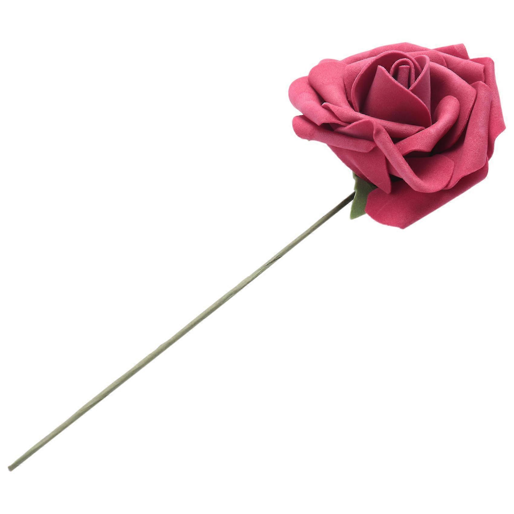 Künstliche Blumen, 25 Stück, Echt Aussehende Burgunderfarbene Rosen Mit Stielen Für Selbstgemachte Hochzeitssträuße, Rote Braut