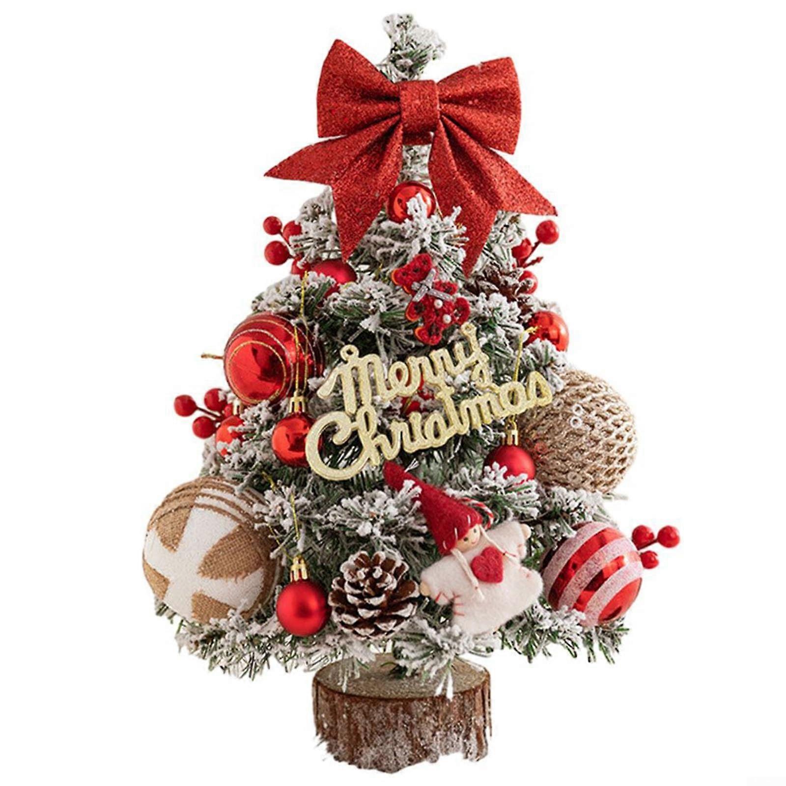 Mini-desktop-weihnachtsbaum, 45 Cm, Mini-desktop-weihnachtsbaum Mit Led-licht Für Urlaub, Party, Diy-dekoration (rot)