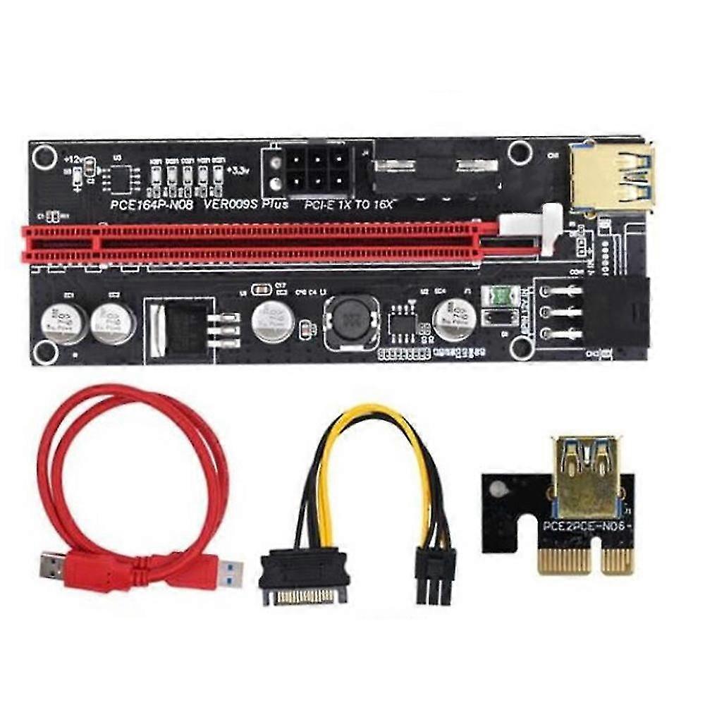 1 Satz Pci-e-riser-karte Ver009s Plus Gpu-pcie-adapter Pci E X16 Auf X1pci 6-polig Auf Sata Usb3.0 Mit