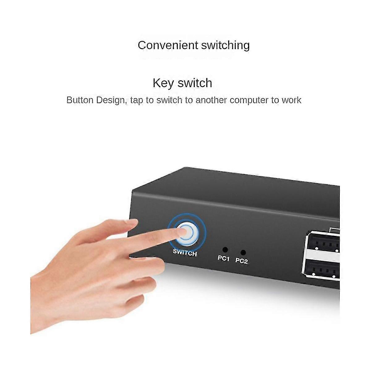 4k Kvm Switch 2 Ports 2 Eingang 1 Ausgang 1080p Hd Video Switcher Monitor Usb2.0 Sharing Hub Adapter Konvertieren