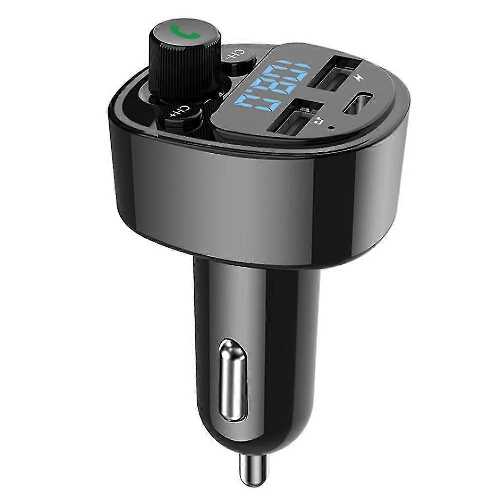 Auto Bluetooth 5.0 Fm Sender Mp3 Player Typ-c Dual Usb Freisprecheinrichtung U Disk Tf Karte Verlustfreie Musik