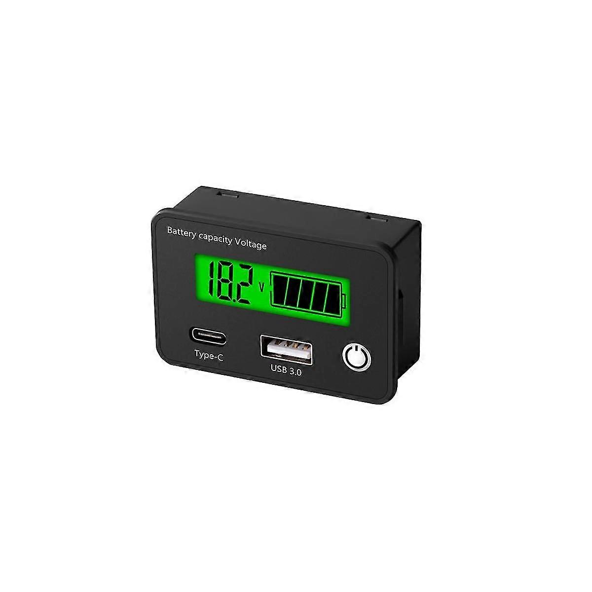 Dc8-30v Batteriekapazitätsanzeige Blei-säure-lithium-batterien Füllstandstester Usb 3.0digital-voltmeter