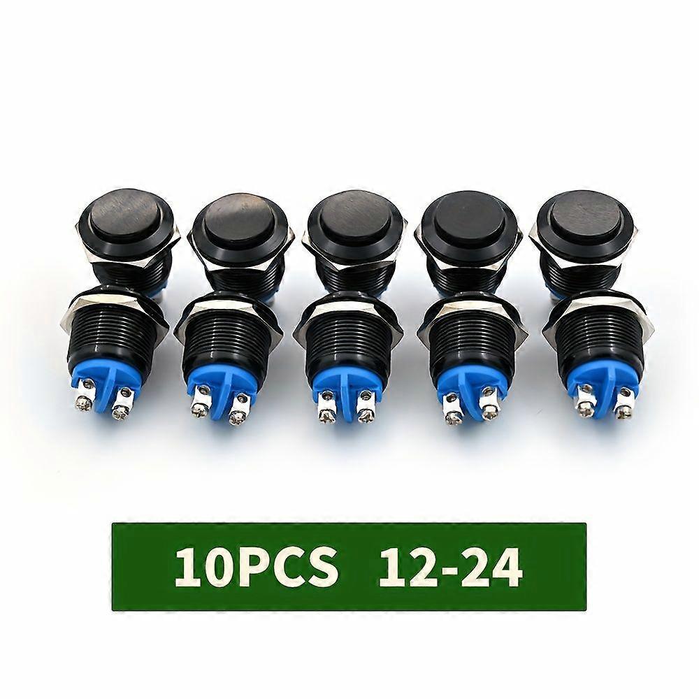 10 Stück Ein-(aus) 19-mm-hochkopf-netzschalter Aus Metall, 2-polige Hochleistungs-drucktastenschalter Mit Schraubklemmen, Für Boot/automobil, Industrie E