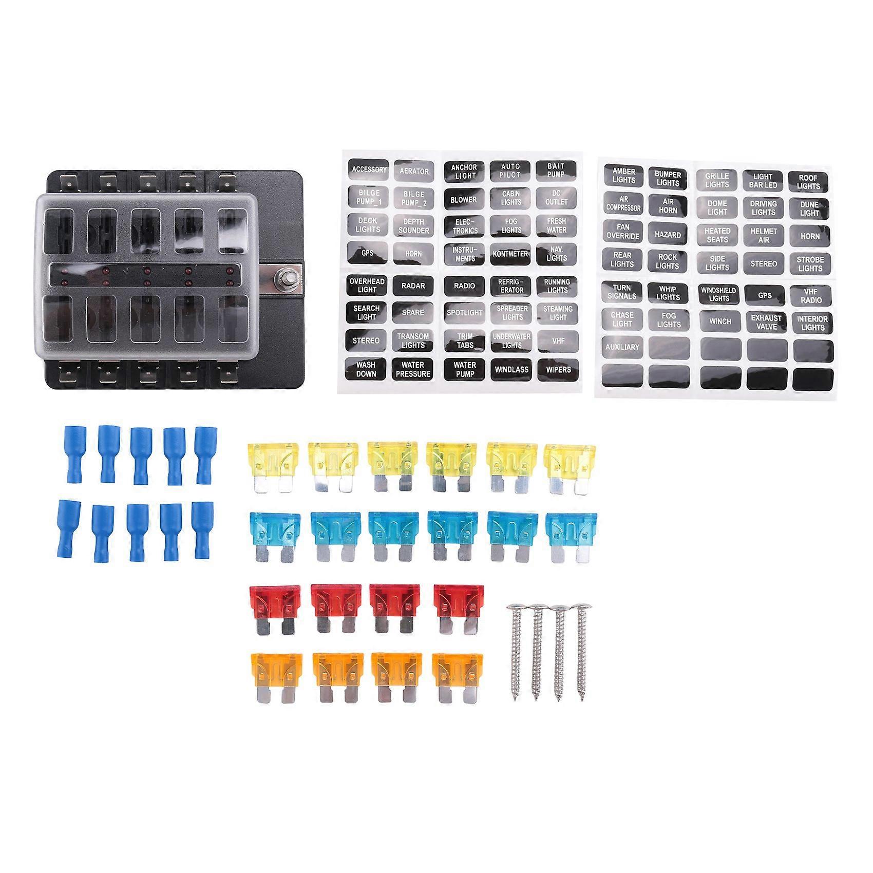Für Auto Boot Rv 32v 10 Way Blade Typ Stecker Typ Halter Led Warnlicht