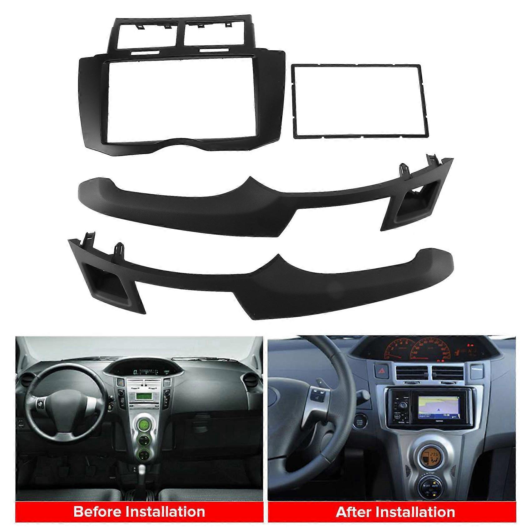Autoradio-einbausatz, 2-din-armaturenbrett-dvd-rahmen-installationssatz Für Yaris Vitz Platz 2005 2006 20