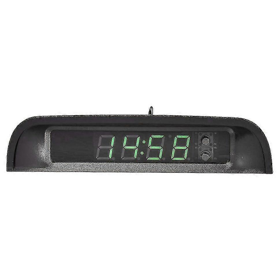 Autouhr Mit Nachtanzeige, Thermometer, Automatische Interne Selbstklebende Digitaluhr, Solarbetrieben, 24 Stunden