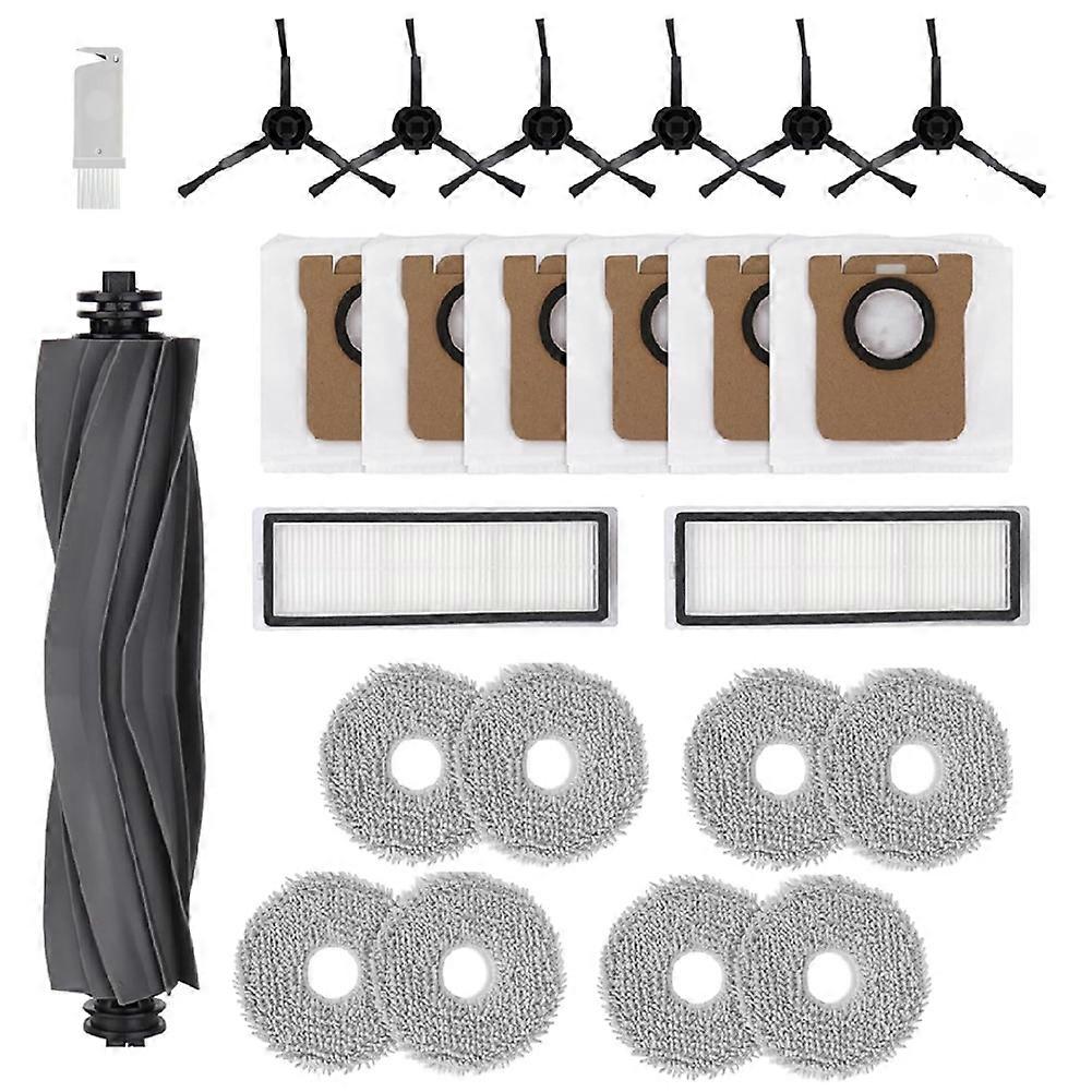 Teile Des Dreame L30 Ultra/l20 Ultra Roboterstaubsaugers: Hauptseitenbürste, Hepa-filter, Reinigungstuch Und Staubbeutel.