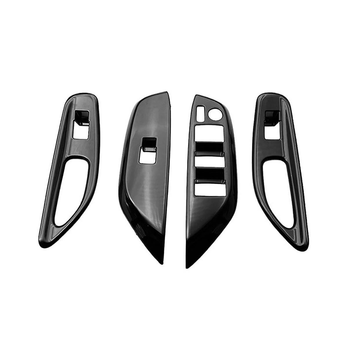 Auto Glänzend Schwarz Fensterglas Lift Button Trim Schalter Abdeckung Tür Armlehne Panel Für Yaris 2020–2023
