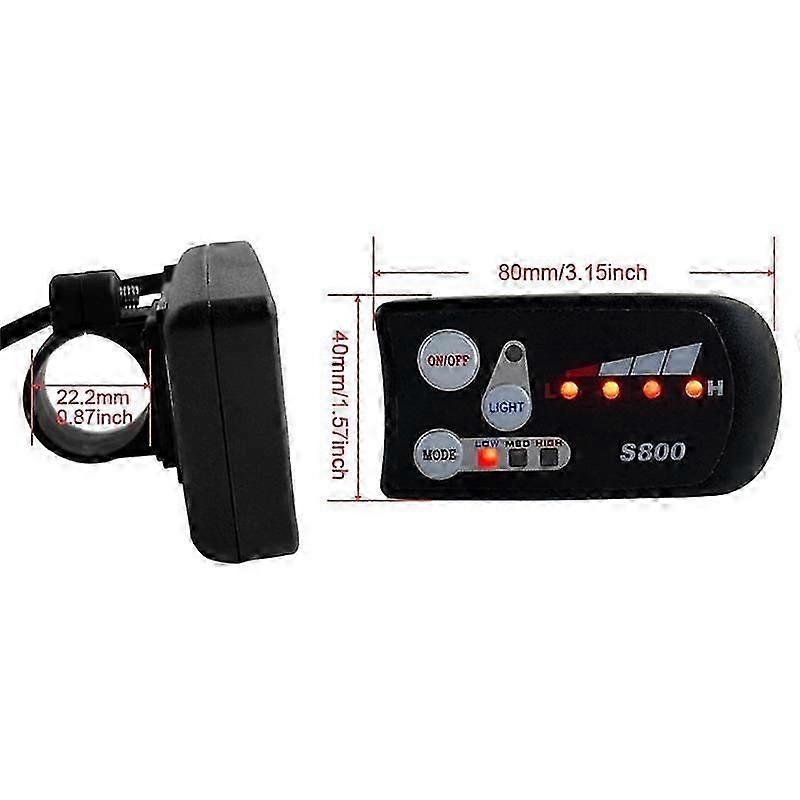 Elektrofahrrad 36v48v S800 Led Lcd Meter Bedienfeld Display Für Ebike Controller 5 Pin Waterpr