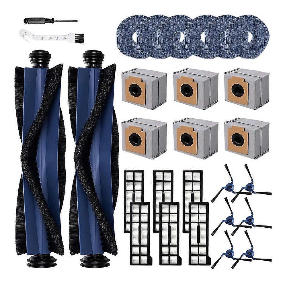 28-teiliges Ersatzteilset Für Den Roboterstaubsauger Eufy X10 Pro Omni: Bürsten, Filter, Reinigungstücher Und Beutel.