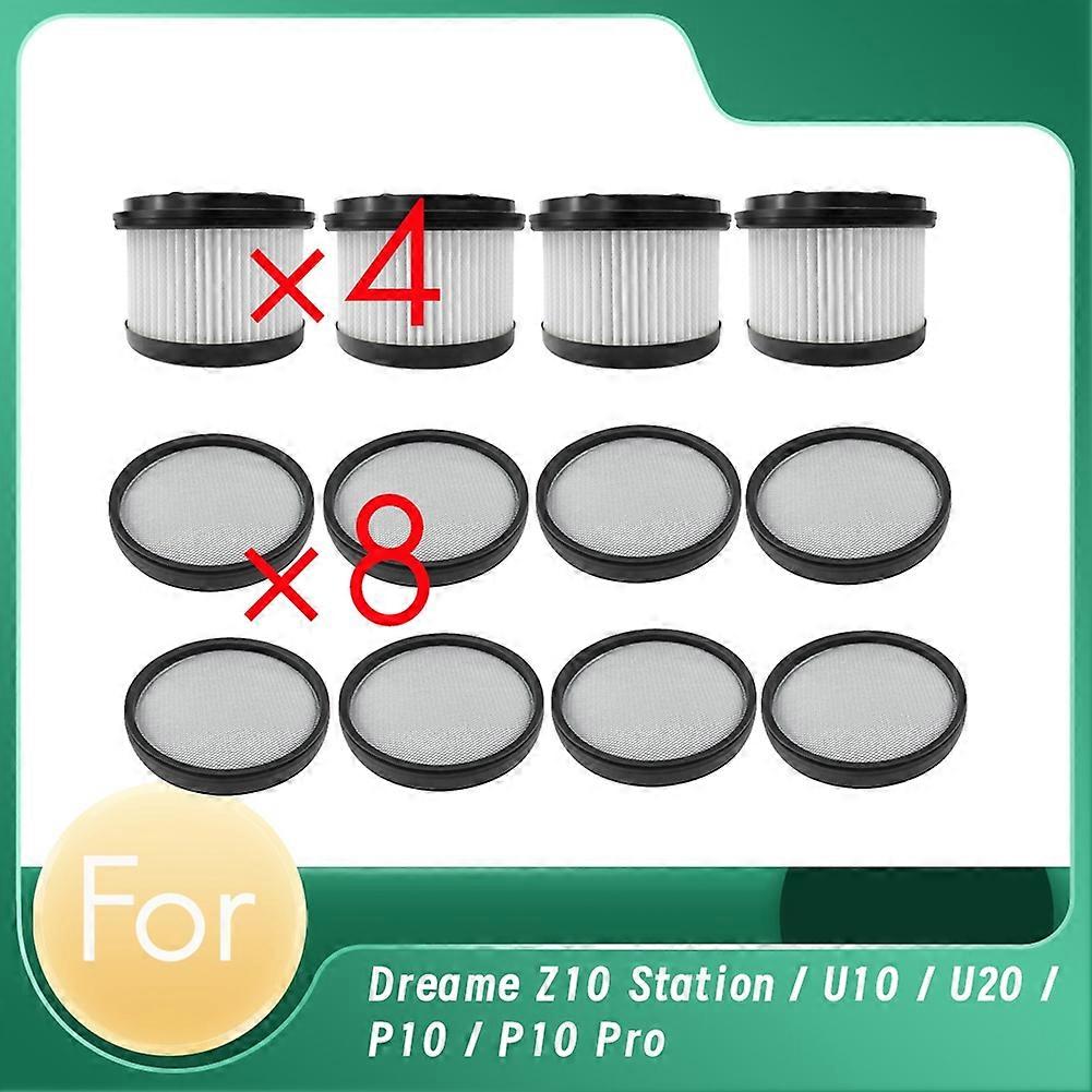 4 Filter Und 8 Baumwollfilter Für Dreame Z10 Station/u10/u20/p10/p10 Pro Filterreiniger – Ersatzteile