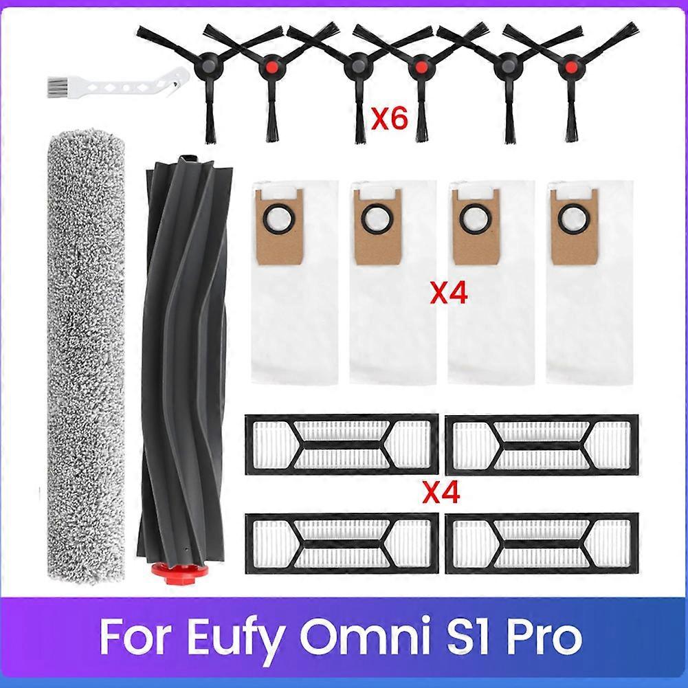 17-teiliges Set Für Eufy Omni S1 Pro Roboterstaubsauger: Ersatzteile Für Hauptbürste, Seitenbürste, Waschbarer Filter, Staubbeutel Und Wischwalze.