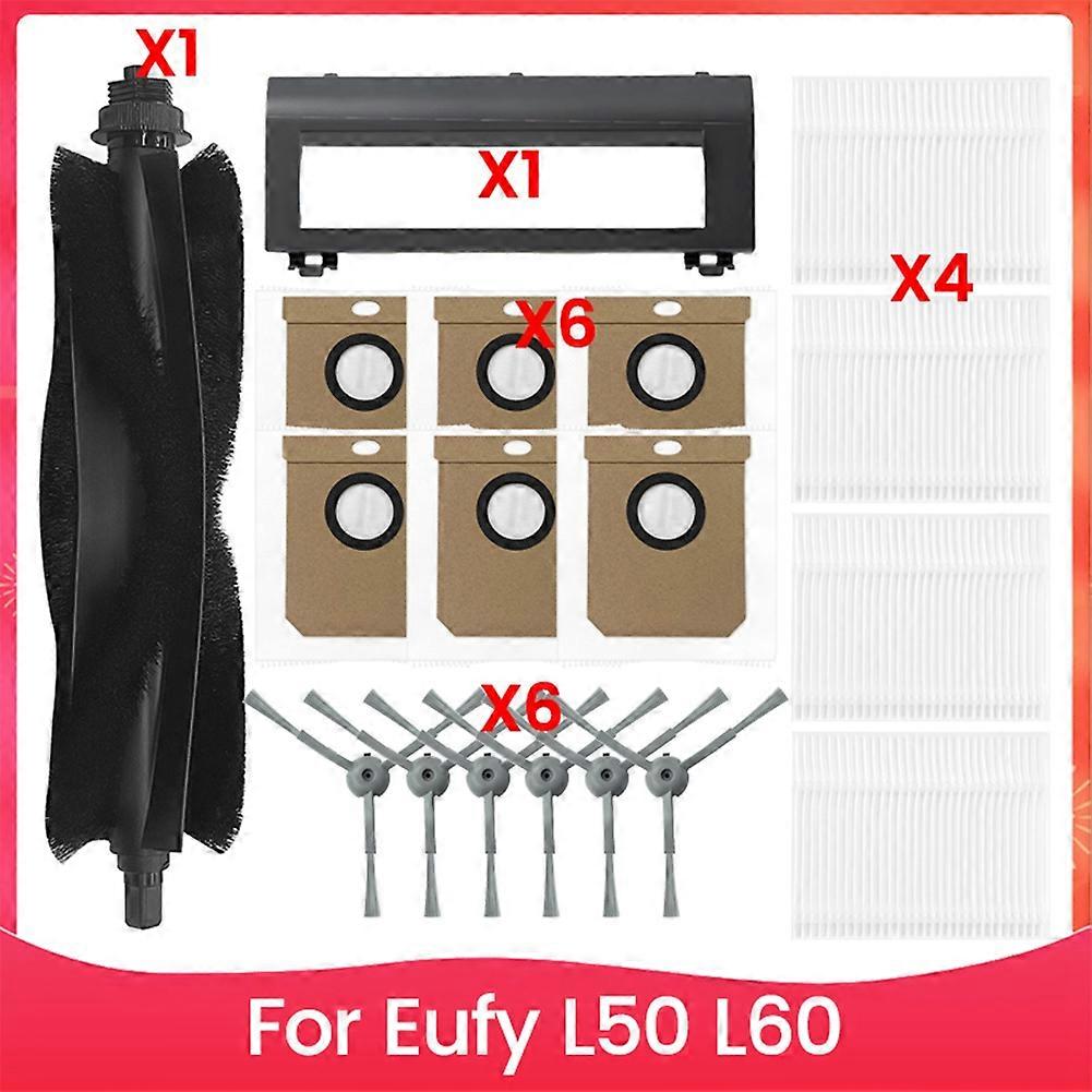 Zubehörset Für Die Saugroboter Eufy L50 Und L60: 1 Rotierende Bürste, 4 Filter, 6 Seitenbürsten, 6 Staubbeutel, 1 Rotierender Bürstenschutz