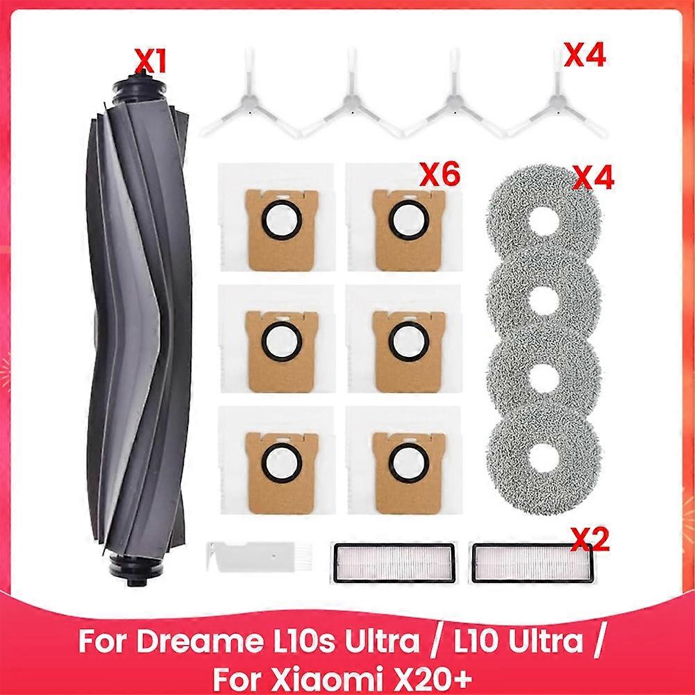 Für Dreame L10s Ultra / L10 Ultra / Xiaomi X20+ Roboterstaubsauger: Hauptseitenbürste, Hepa-filter, Reinigungstücher Und Staubbeutel.