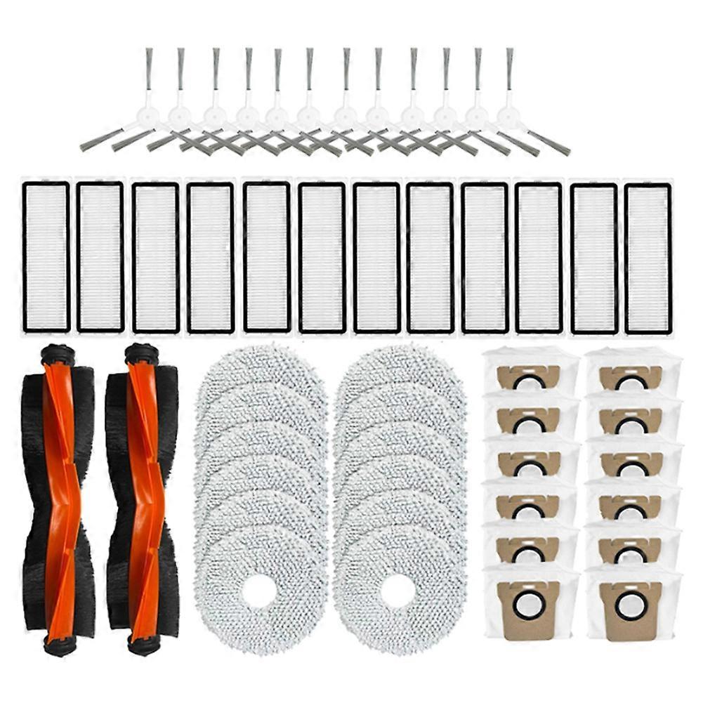 50-teiliges Ersatzset Kompatibel Mit Xiaomi X20+ / X20 Plus Roboterstaubsauger: Hauptbürste, Hepa-filter, Reinigungstuch Und Staubbeutel.