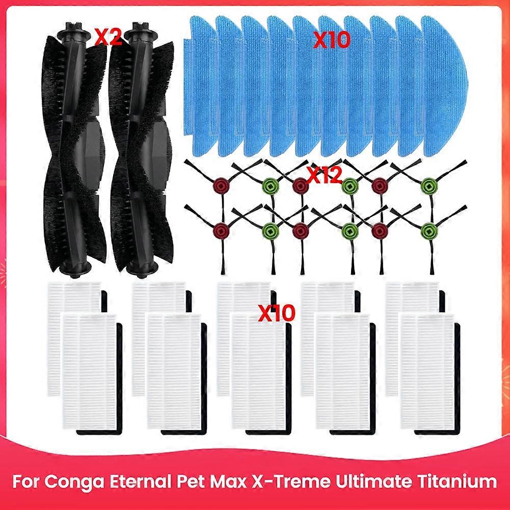 34er-pack Bürsten Und Filter, Kompatibel Mit Conga Eternal Pet Max X Treme Ultimate Titanium Staubsauger-ersatzzubehör