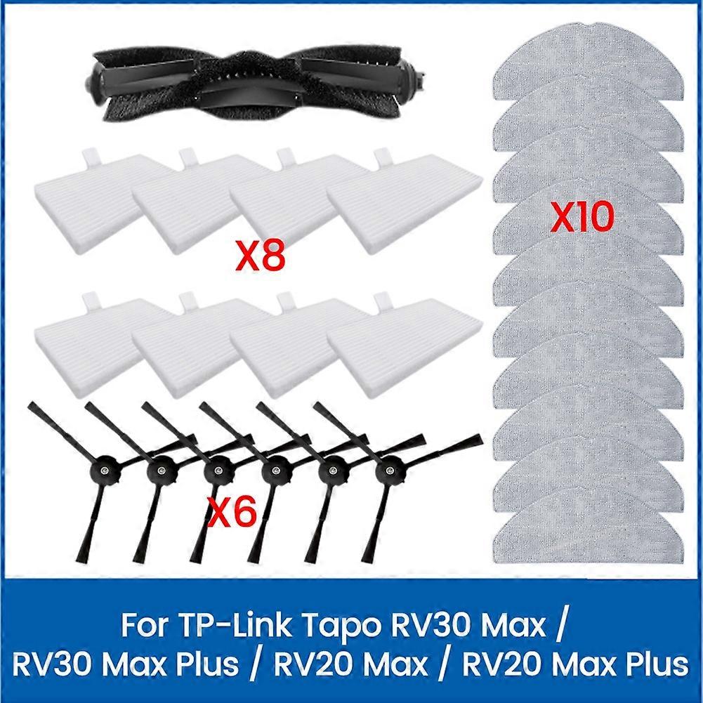 25 Stück Für Tp-link Tapo Rv30 Max/rv30 Max Plus/rv20 Max/rv20 Max Plus Ersatzteil, Bürste, Hepa-filter, Mopptuch