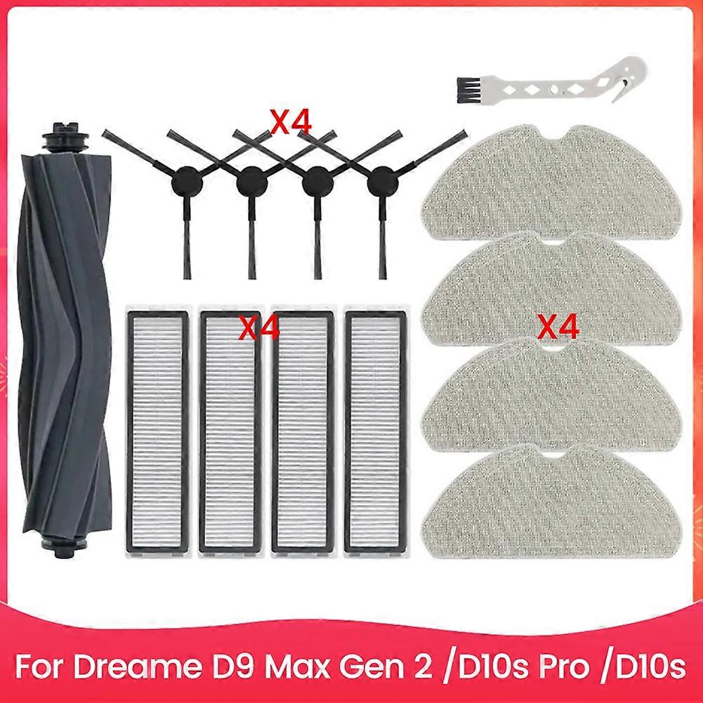 14pcs Pinsel Filter Mopp Tuch Kit Für Dreame D9 Max Gen 2/d10s Pro/d10s Staubsauger Zubehör Ersatz Teile