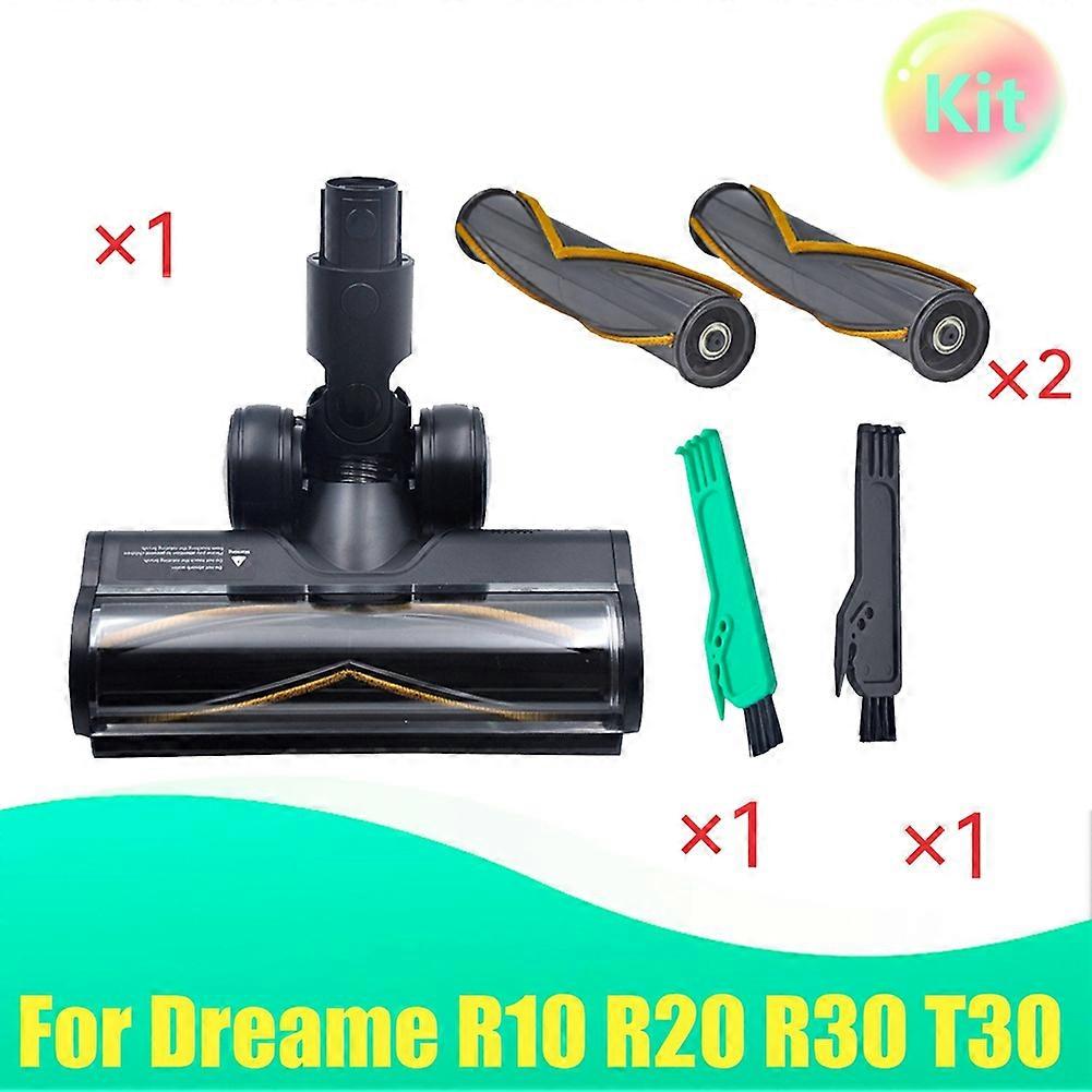 Elektrische Staubsaugerbürste + 2 Rollenbürsten Für Dreame R10 R20 R30 T30 – Weicher Rollenbürstenkopf Mit Led-staubkontrollleuchte