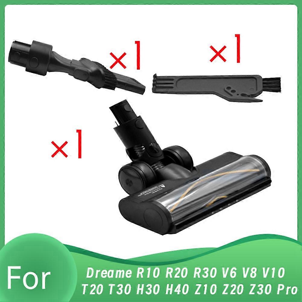 Set Mit 3 Bürstenköpfen Für Die Staubsauger Dreame R10, R20, R30 Und T30: Weiche Bürste Mit Staubkontrollleuchte.