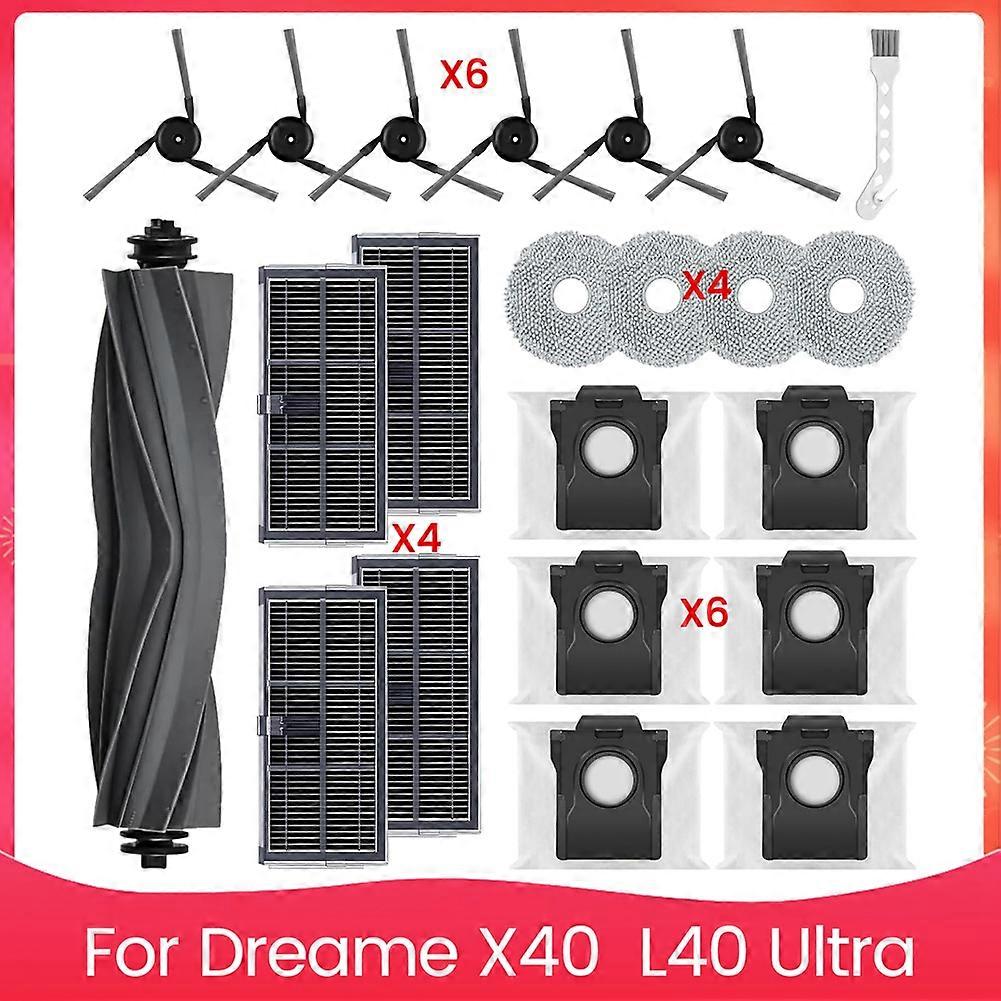 Zubehörset Für Dreame X40 & L40 Ultra Staubsauger, Hauptseitenbürste, Hepa-filter, Mopptuch-staubbeutel