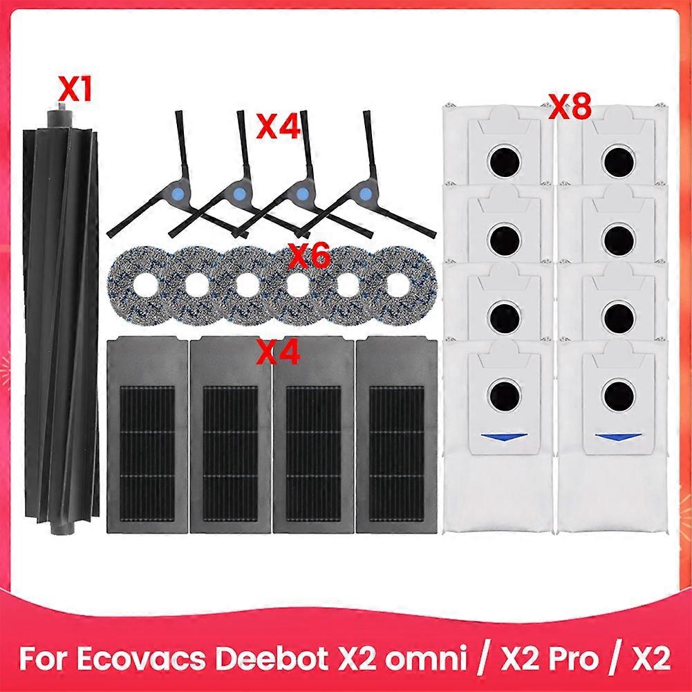 Zubehör Für Ecovacs Deebot X2 Omni / X2 Pro / X2 Roboterstaubsauger: Hauptbürste, Hepa-filter, Wischtuch Und Staubbeutel.