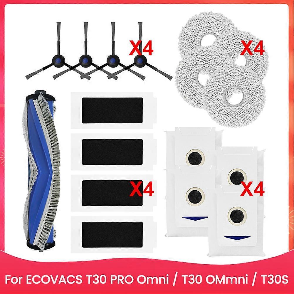Ersatzzubehör Für Staubsauger Der Serien Ecovacs T30 Pro Omni / T30 Ommni / T30s: Haupt-/seitenbürste, Hepa-filter Und Staubbeutel.