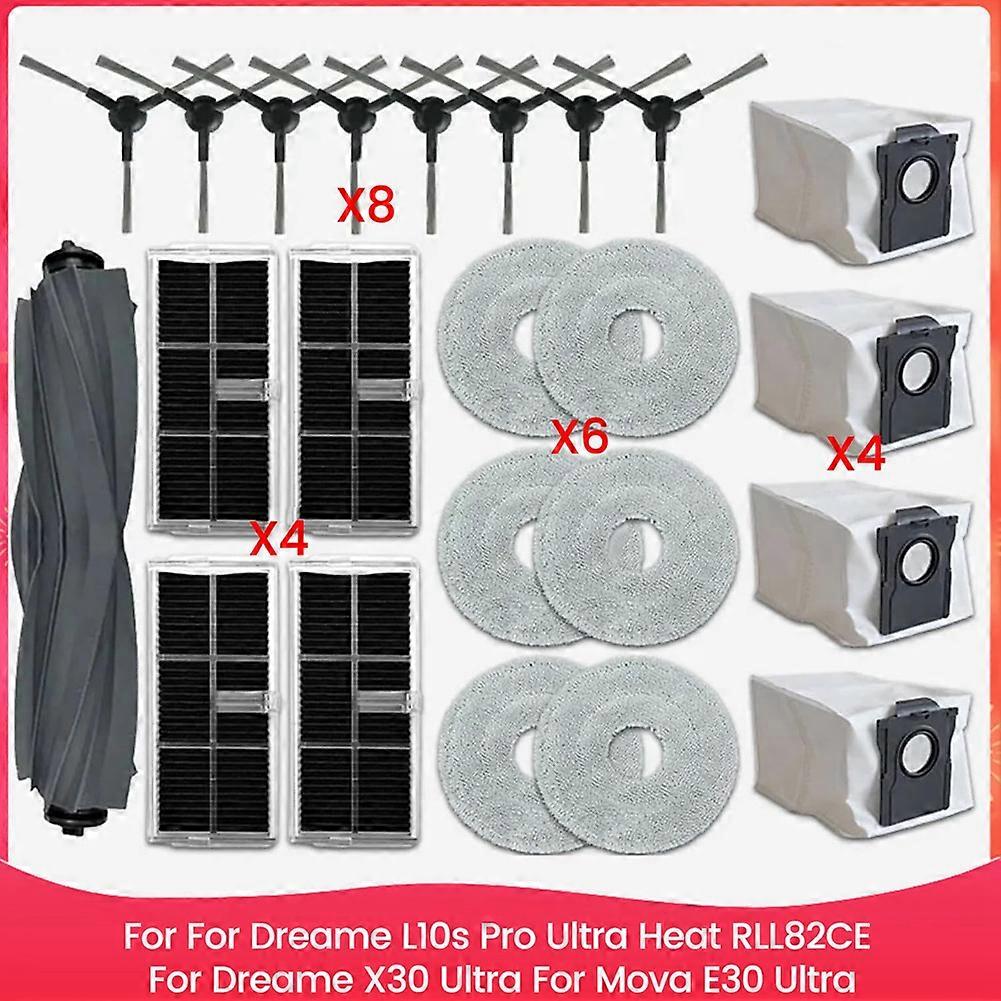 Für Dreame L10s Pro Ultra Heat Rll82ce, Dreame X30 Ultra, Mova E30 Ultra, Hauptseitenbürste, Hepa-filter, Staubbeutel