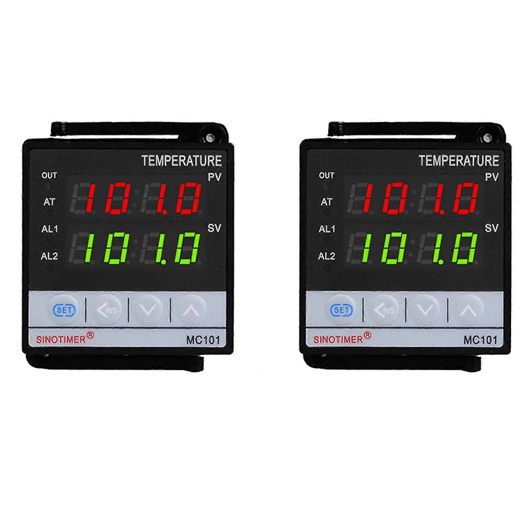 2x Sinotimer Mc101 Digitalanzeige Pid-temperaturregler Celsius/fahrenheit-modus-sensor