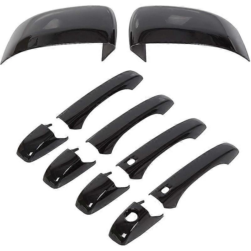 Schwarze Rückspiegelabdeckungen + Türgriffabdeckungen Für Jeep Grand Cherokee Dodge Durango 2011–2020