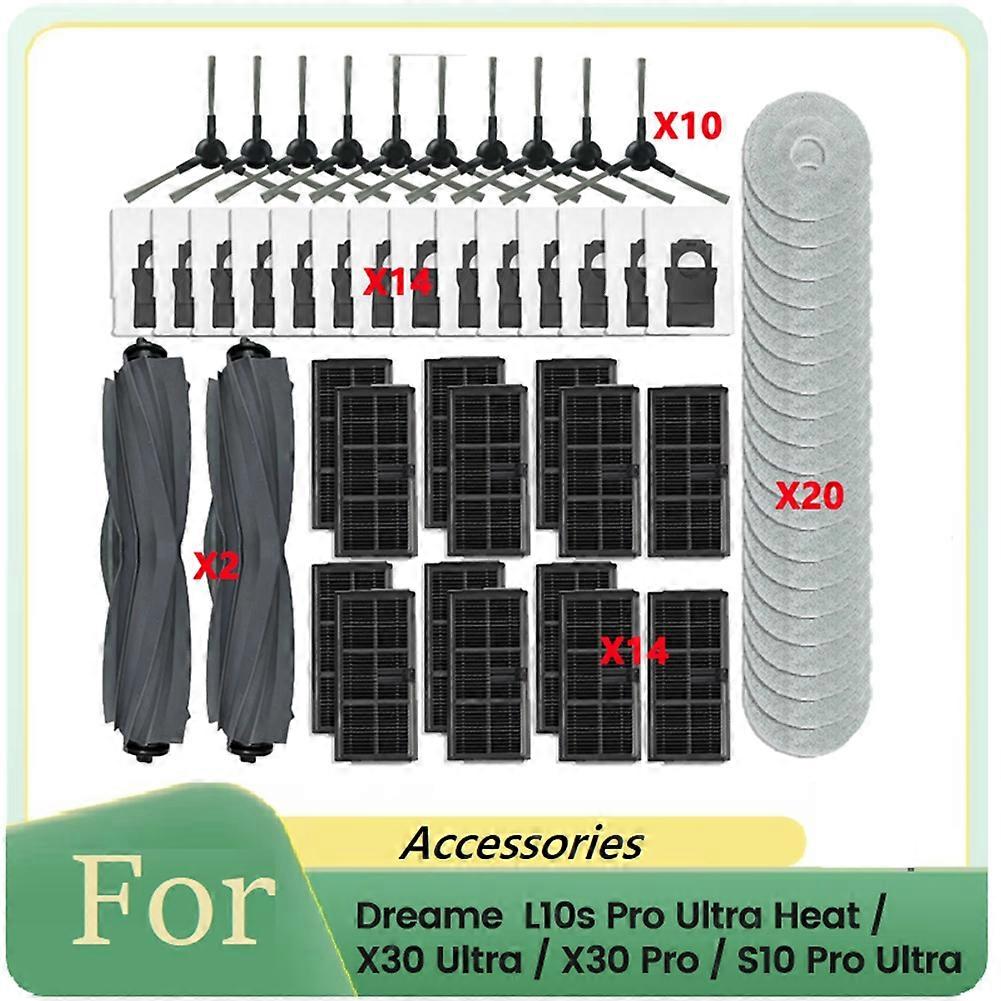 60 Staubbeutel Mit Seitenbürste Und Filter Für Dreame L10s Pro Ultra Heat/x30 Ultra/x30 Pro/s10 Pro Ultra Staubsauger